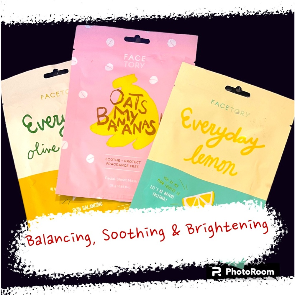 Facetory Masks 3 pk. Balancing, Soothing, Brightening